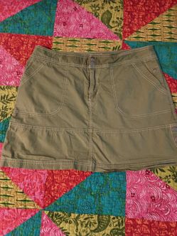 Ladies Olive Green Cargo Mini Skirt.