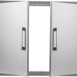 New Stainless Steel Outdoor Kitchen Doors, 31" Wide by 24" High, Double Access Door, Flush Mount for Outdoor Kitchen and BBQ Island