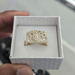 10kt Real Gold Nugget Ring For Men 