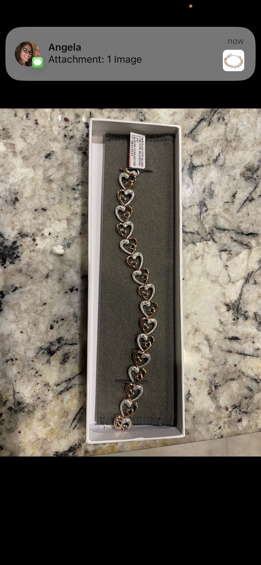 Mothers Day Gift Heart Bracelet Brand New Gold Sterling Silver 
