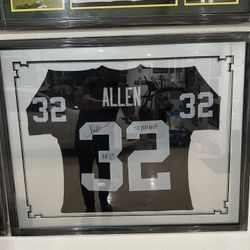 Raiders Marcus Allen Framed /Autographed Jersey 
