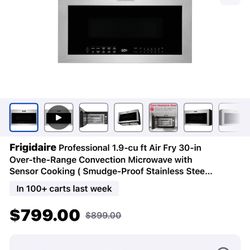 NEW FRIDGIDARE 💰PROFESSIONAL 💰1.9 cuft CONVECTION MICROWAVE WITH A 3 YEAR EXTENDED WARRANTY FULLY TRANSFERABLE❤️ AIRFRY❤️ 7/16/25. 