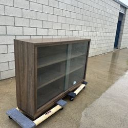 Mid-Century Style Glass Door Cabinet / Display Case