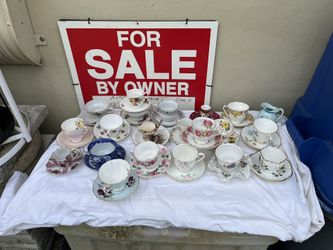 Large Collection Of Antique Tea, Cups, And Saucers Preferred To Sell Everything Altogether But If You See Something You’re Interested, Let Me Know