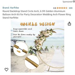 Gold Balloon arch 6.5 Ft/4.6 4.6 out of 5 stars 688 Round Backdrop Stand Circle Arch, 6.5ft Golden Aluminum Balloon Arch Kit for Party Decoration Wedd