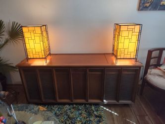 Mid-Century Modern Wrought Iron Geometric Table Lamps- Works Great!
