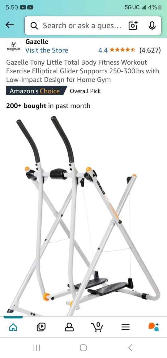 Gazelle Edge Eliptical Exercise Machine 