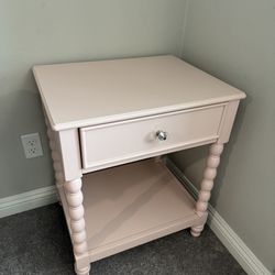Pink Nightstand Dresser Side Table 