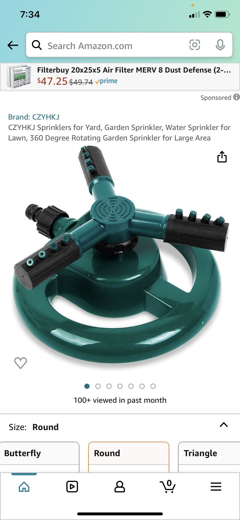 360 Degree 3 Arm Rotating Garden Sprinklers