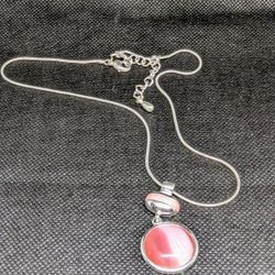 Pink Cat's Eye Necklace 18"