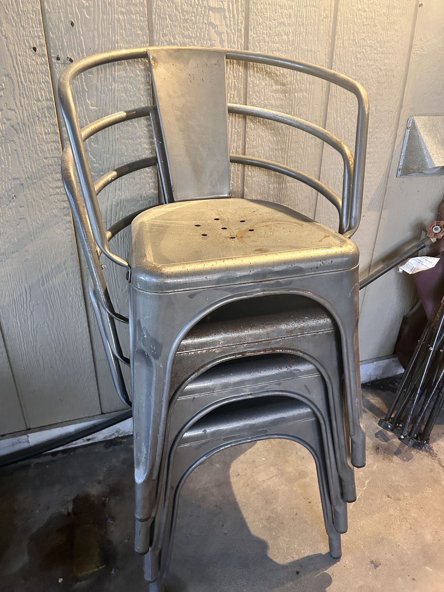 4 Steel Patio Chair Set 