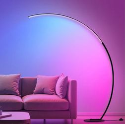 RGB Dimmable Arc Floor Lamps with 3 Color Temperatures