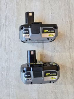 RYOBI 18V High Preformance Battery 6.0 and 4.0