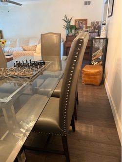 Grey dining room chairs