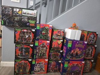 Lemax Spooky Town Halloween Collection. Prices range from $35 to $100. Price list is attached.