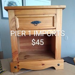 PIER 1 IMPORTS RUSTIC NIGHTSTAND/END TABLE.  THIS NIGHT STAND / END TABLE IS IN EXCELLENT CONDITION!  VERY NICE SOLID PIECE!! 