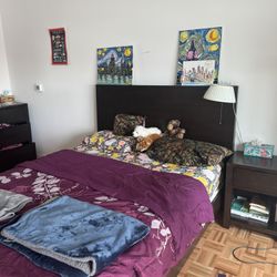 Premium wooden Queen Bed with Head board + Premium firm Mattress + free mattress foam