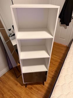Tall White Bookcase / Storage Cabinet