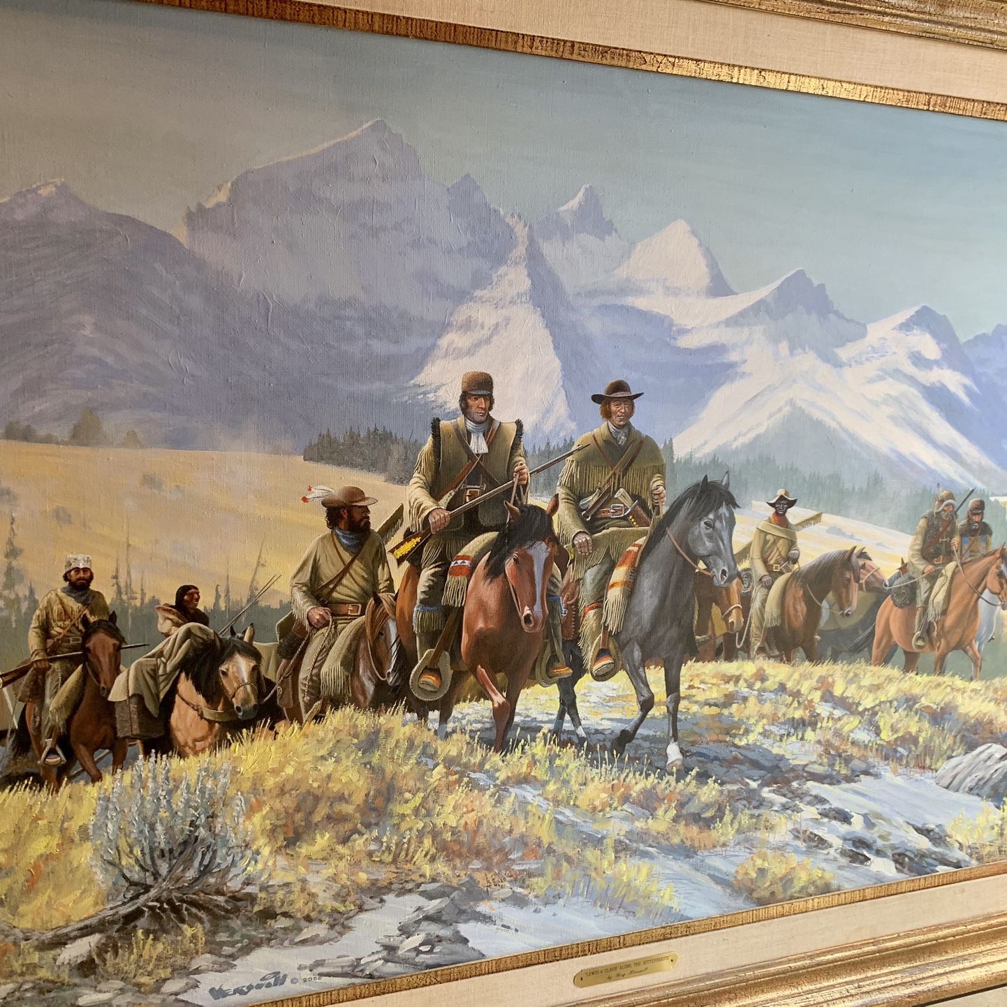 Lewis & Clark Along The Bitterroots - Oil Painting By Roy Kerswill