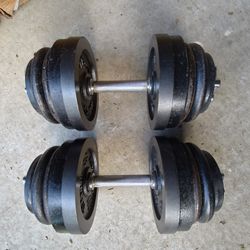 60lb Each Standard 1inch Dumbbell Handles 120lb Total