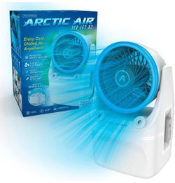 Arctic Air Ice Jet X3 Portable Air Cooler,Dual Mist Modes, Up to 8-Hour Cooling Time, 3-Speed Portable Cooler with Adjustable Airflow, USB C, LED Mood