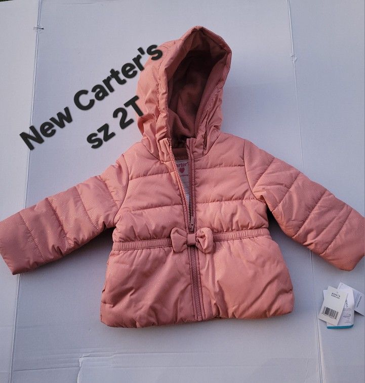 New Girls Sz 2T Carter's Pink Fall / Winter Coat Pink Size 2T  