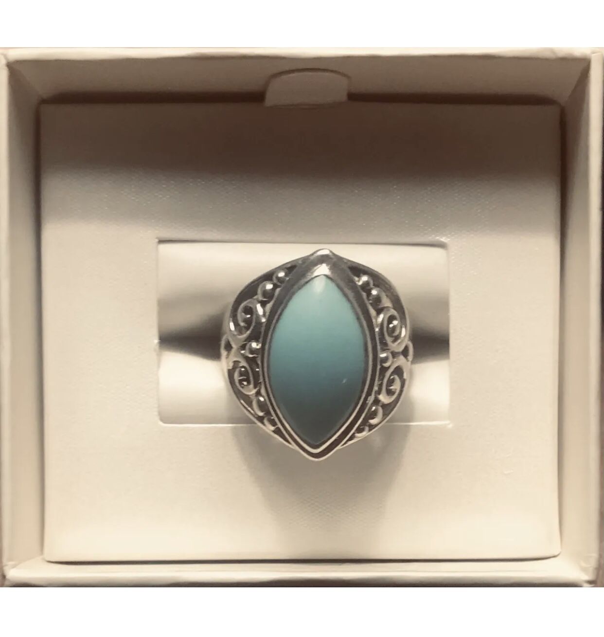 Beautiful Sterling Silver (925) Turquoise Ring Size 6.5