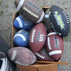 Box of footballs.