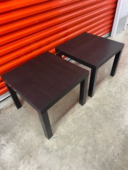 End tables black 24“ x 24“ 18 inches tall by IKEA End tables black 24” x 24” 18 inches tall by IK