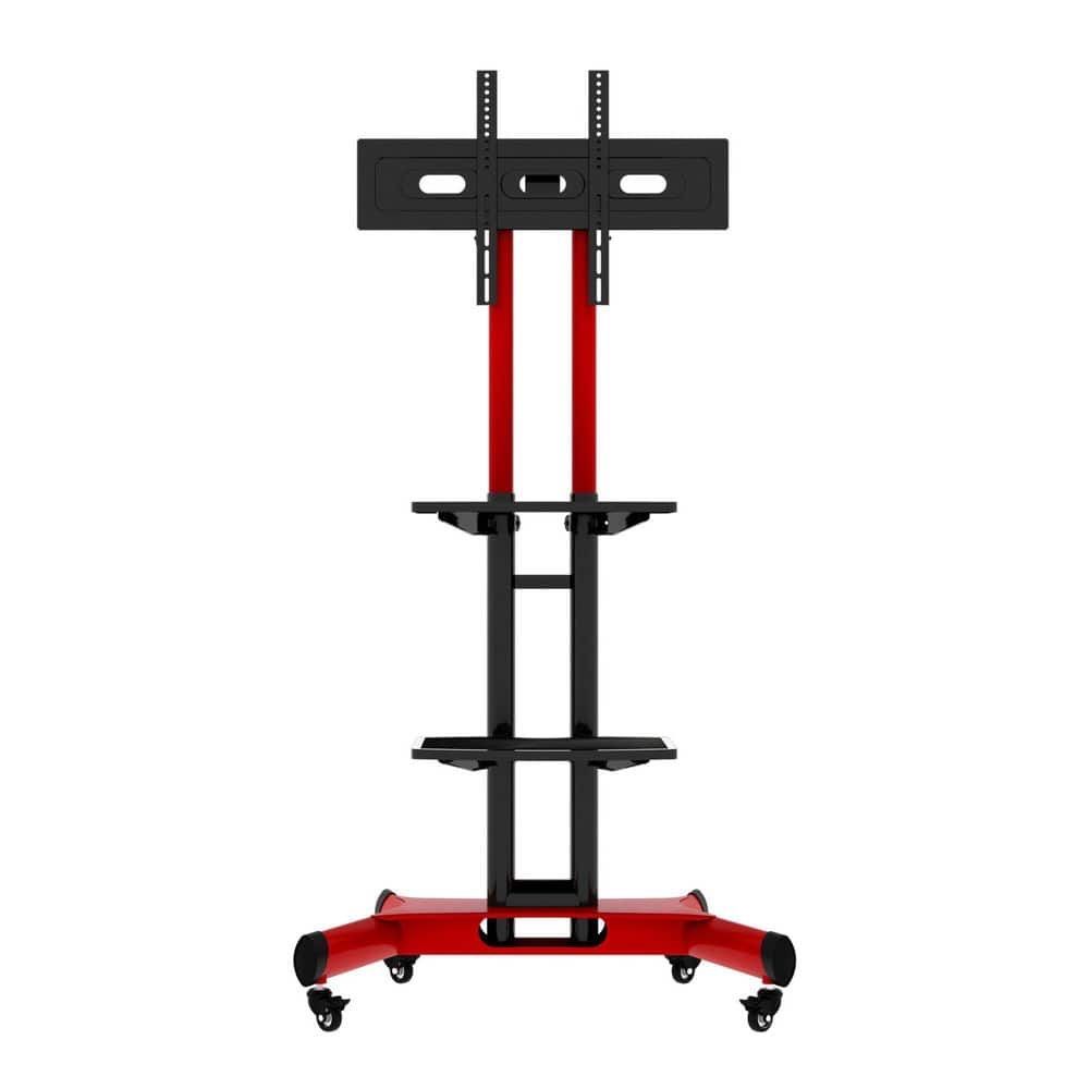 Universal Swivel TV Stand for 32-80 in. Red Height Adjustable Table Top TV Stand Mount with Tilt Max VESA 600x400mm