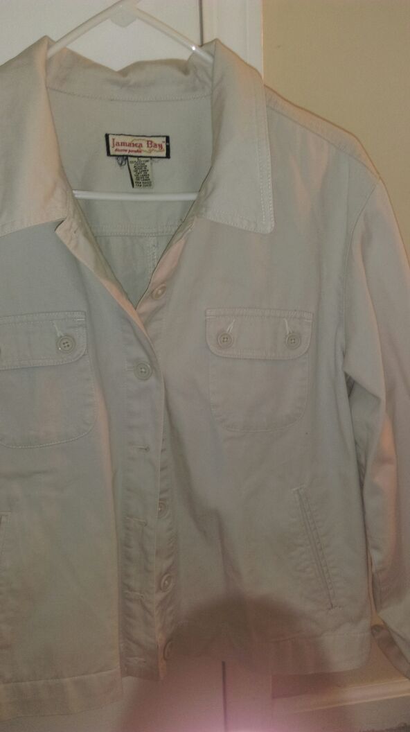 Ladies large light beige cotton jacket