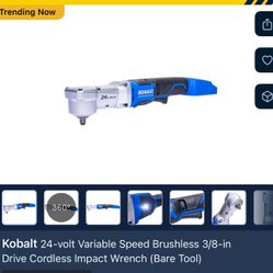 Kobalt 24-volt Variable Speed Brushless 3/8-in Drive Cordless Impact Wrench (Bare Tool)