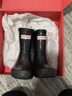 Kids Black Hunter Rain Boots