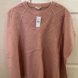 NWT LOFT Modern Poncho - pink (picture from LOFT website) - size XS/S - runs big (boxy fit)