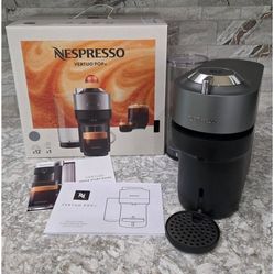 Nespresso Vertuo Pop+ Deluxe Coffee Maker with Chrome & Large Water Tank - Titan