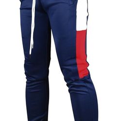 SCREENSHOT-Track Pants Basic Mens Premium Slim Fit Athletic Fitness Fashion Urban Lifestyle Streetwear Bottoms Size SMALL