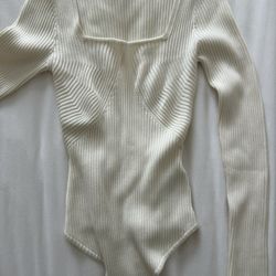Abercrombie & Fitch Cream Sweater Bodysuit