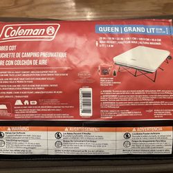 Coleman Queen Airbed Cot - Like New