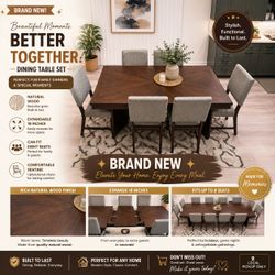Brand New Natural Wood Dining Set