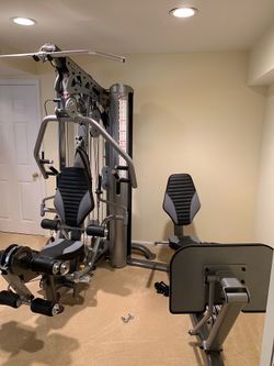 Exercise machine bench and plates