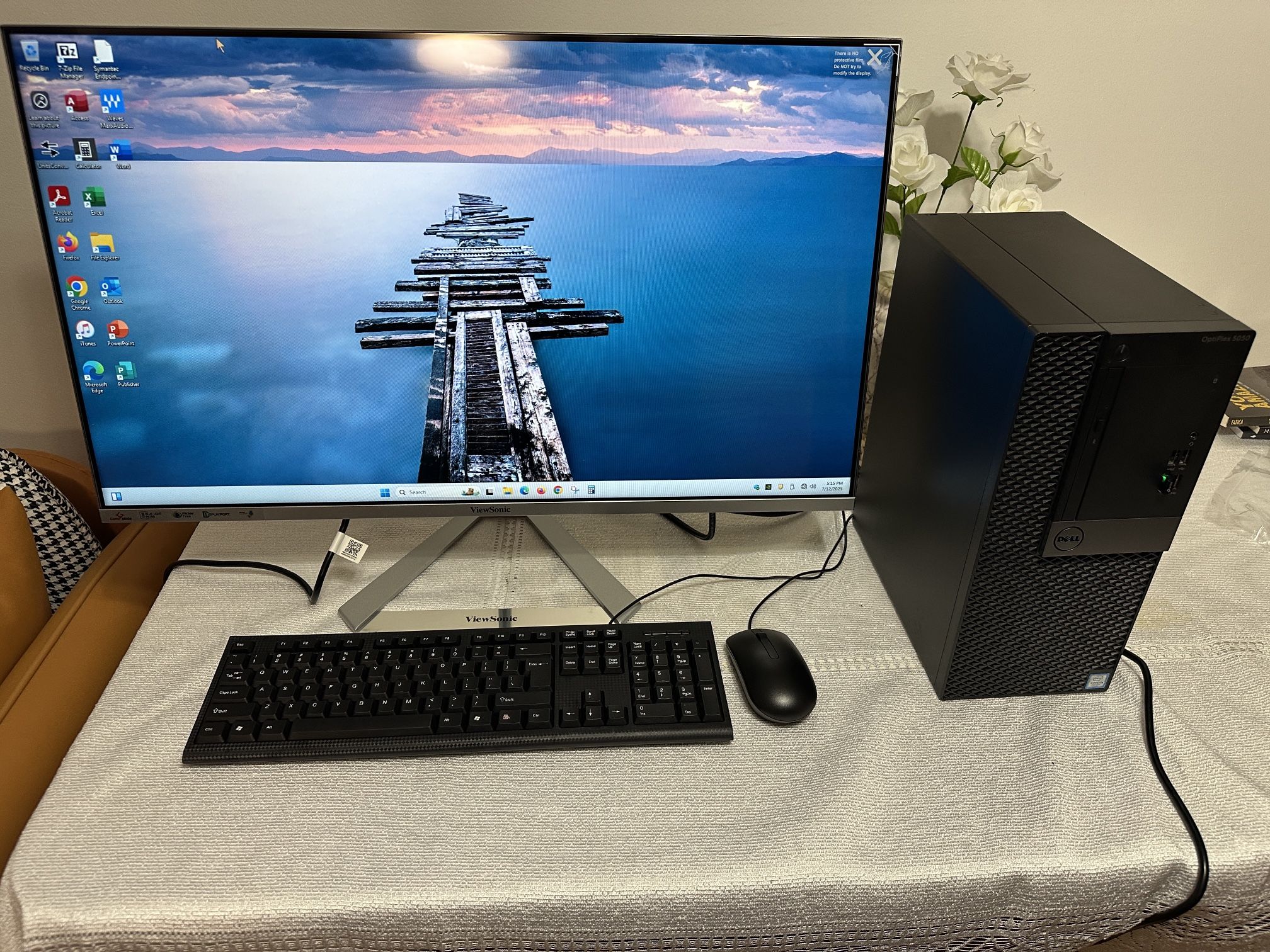 ***Windows 11 Pro Dell computer NVIDIA GeForce GT 730 NEW Viewsonic 32 INCH monitor Microsoft Office 2019 Professional Plus***