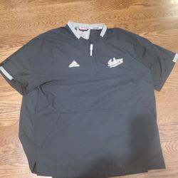  Adidas Men's XL Sleeve 1/4 Zip baseball cage jacket with university of Indiana Hoosiers logo
