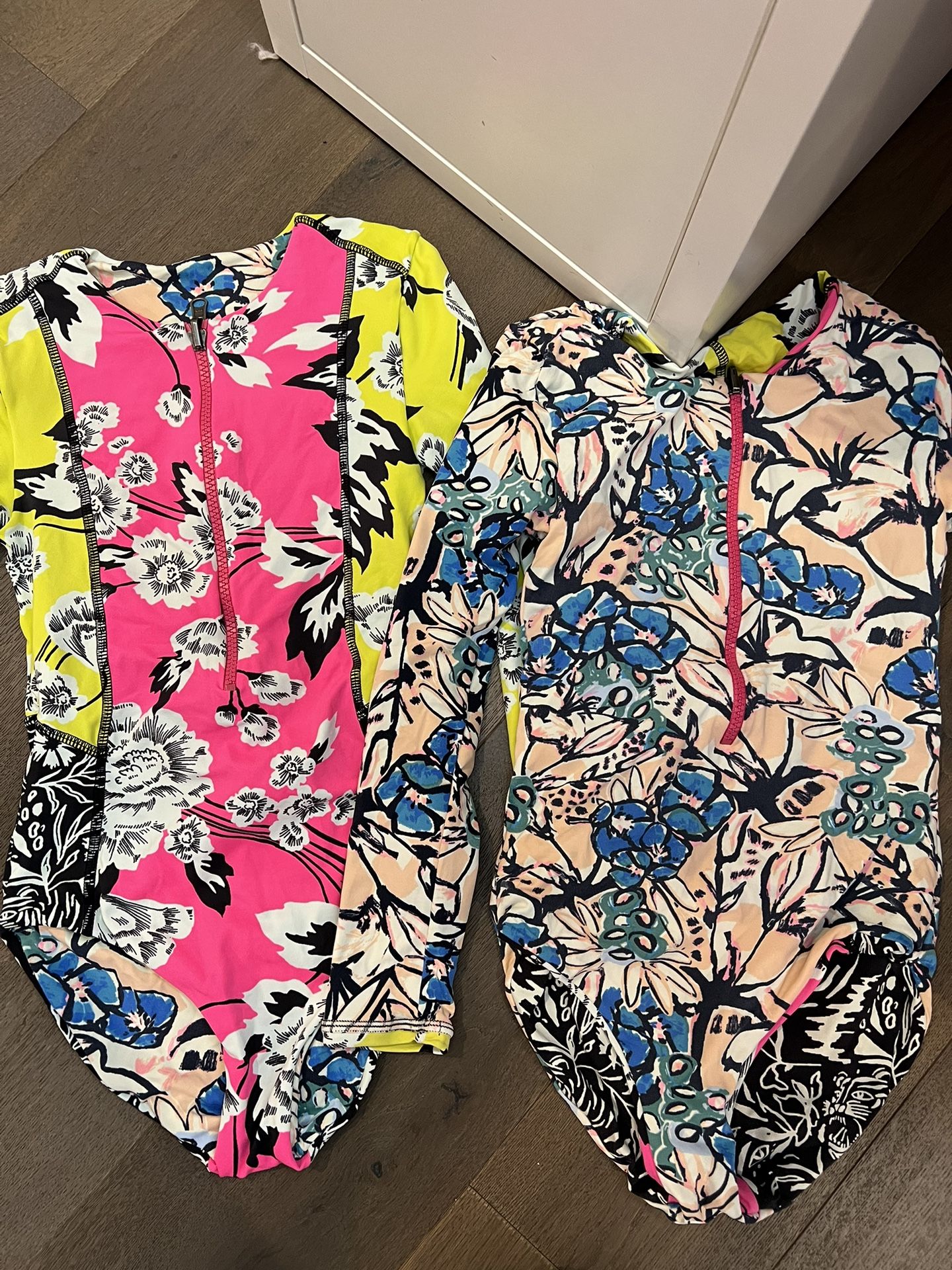 One Piece Maaji Bathing Suits. Reversible. These Are The Prints. Size 10. Have 2