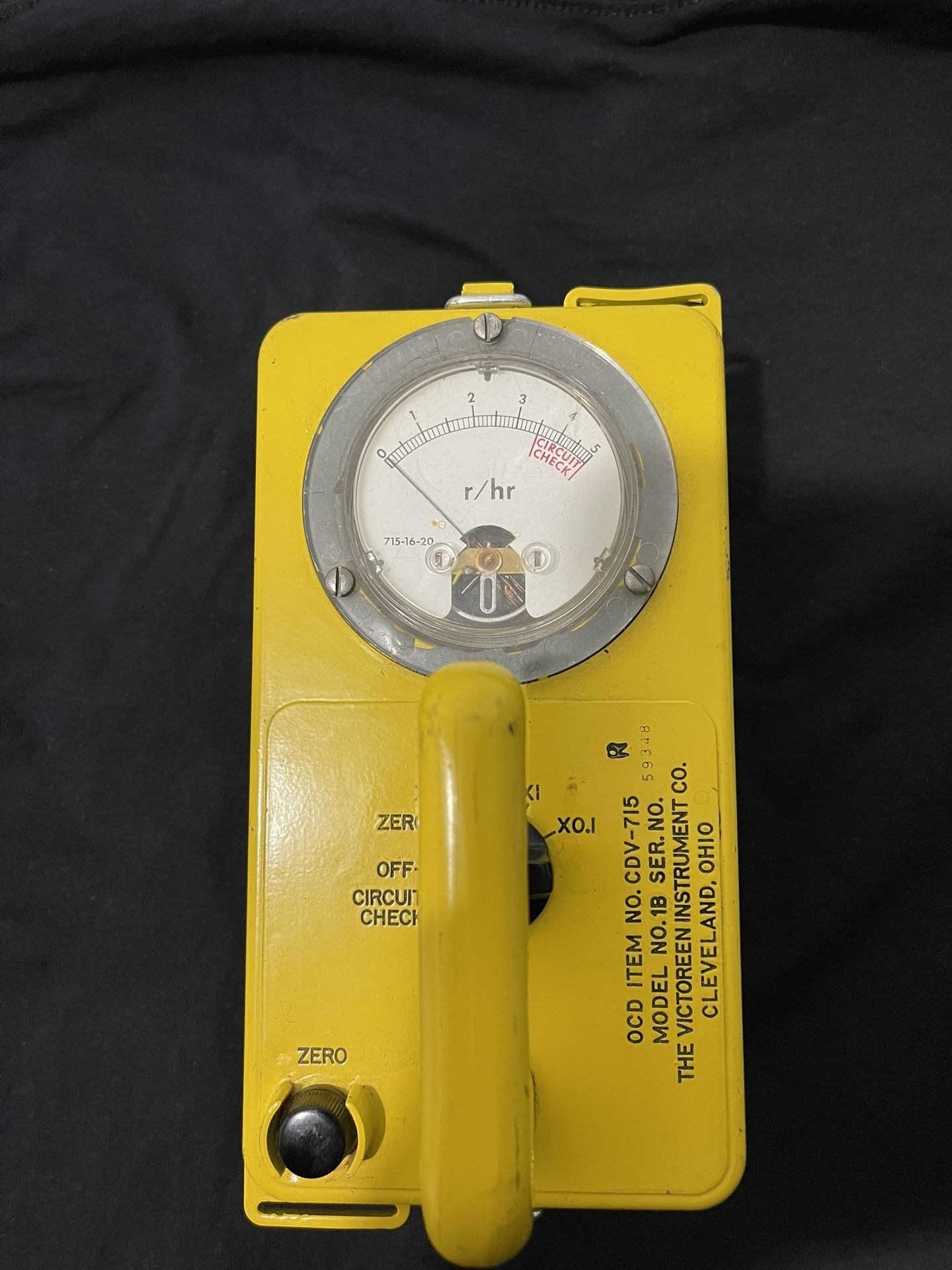 Victoreen CDV-715 Model 1A Gieger Counter Radiation Meter Untested