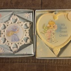 Precious Moments Christmas Ornaments Icy Good Times Ahead # 112142 & # 104053
