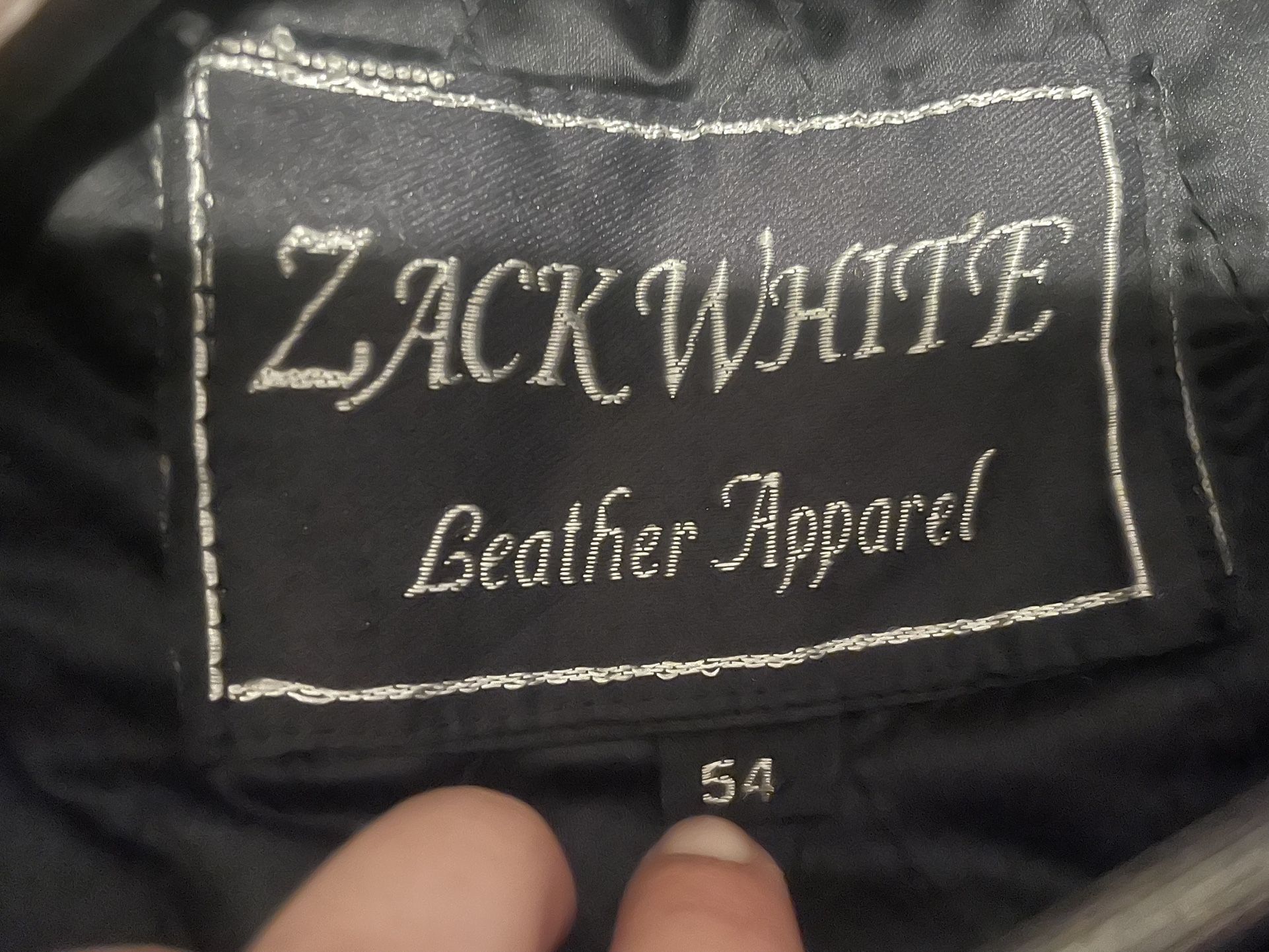 Zach White Double Layer Leather Riding Jacket size 54 inside layer can unzip and come out