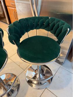 💚 Luxury Green Velvet Bar Stool 💚