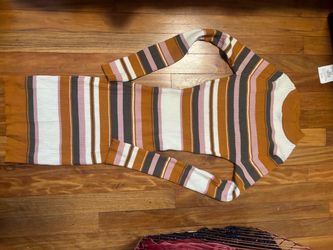 Striped Ribbed Knit Sweater Dress