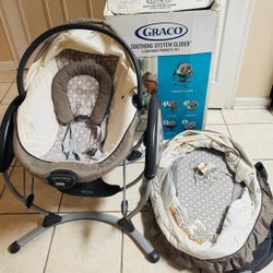 Graco soothing system glider bassinet rocker /bouncer, Baby Swing, Abbington Model