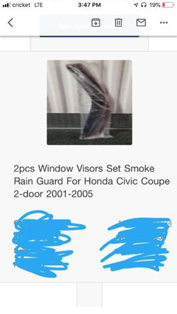 Honda Rain Guards 2pc